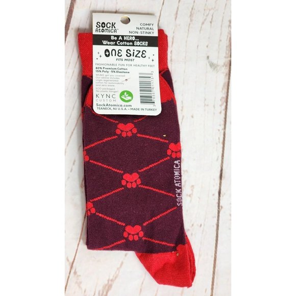 Sock Atomica Dog Yorkie Graphic Socks Comfy Cotton/Poly Blend,One Size Fits Most - Picture 2 of 9
